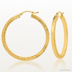 14K Polished & Hammered Hoop Earrings - Lifestyle View