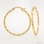 14K Polished and Twisted 1.8mm Hoop Earrings - Lifestyle View