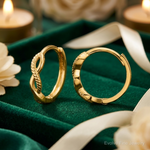 14K Polished and Textured Braided Hinged Hoop Earrings - Lifestyle View