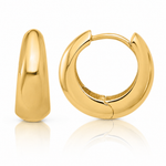 14K Polished Hinged Huggie Hoop Earrings - Lifestyle View