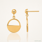 14K Polished Contemporary Dangle Post Earrings - Lifestyle View
