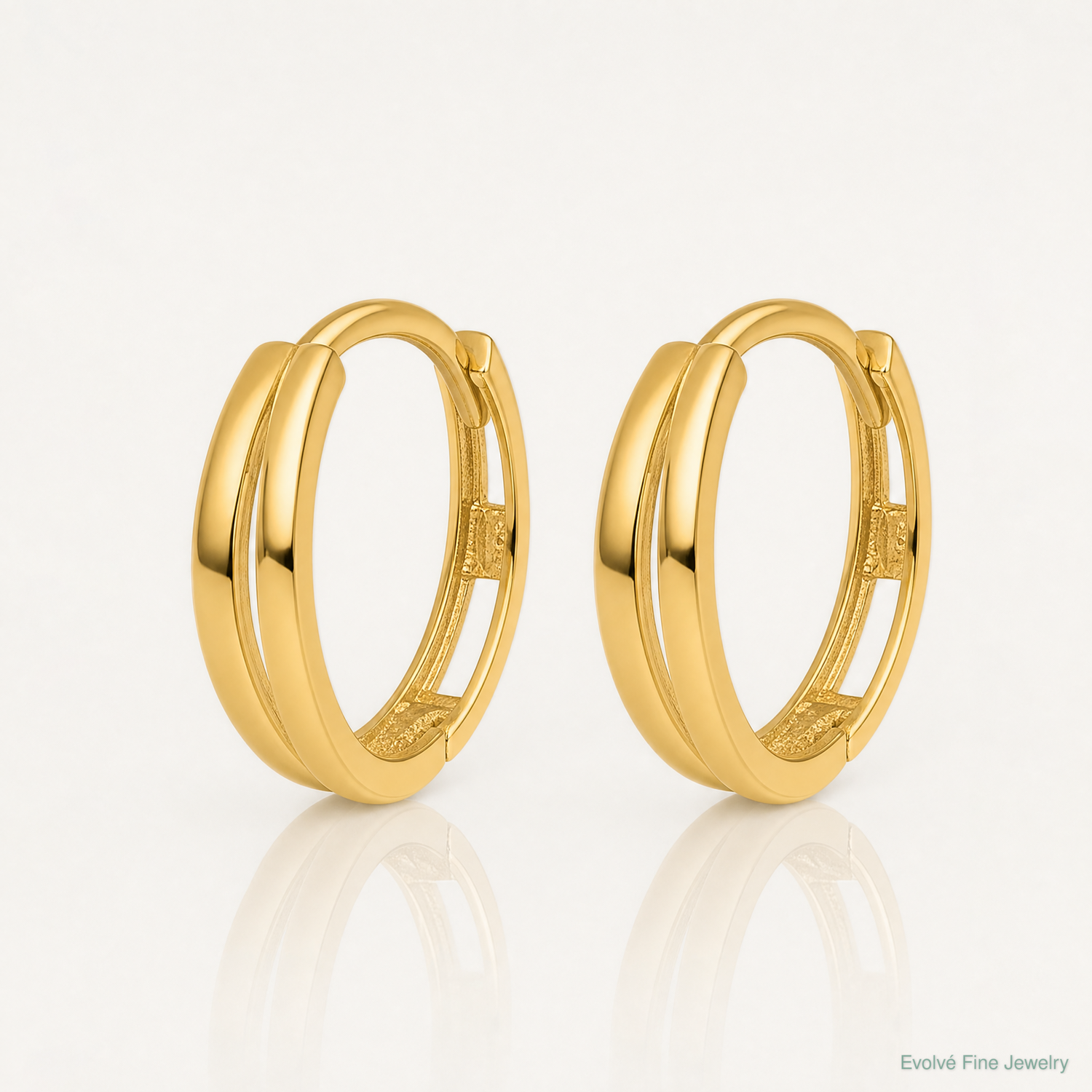 14k Polished Fancy Hinged Round Hoop Earrings - Lifestyle View