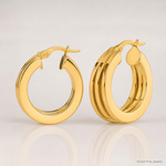 14K Polished Square Tube Hoop Earrings - Lifestyle View