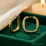 14K Polished Square Endless Hoop Earrings - Lifestyle View