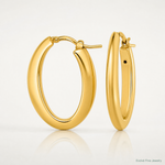 14k Polished Oval Hoop Earrings - Lifestyle View
