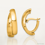 14k Polished Fancy Hoop Earrings - Lifestyle View