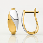 14k w/White Rhodium Polished Hinged Hoop Earrings - Lifestyle View