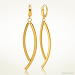 14K Polished and Textured Dangle Bar Leverback Earrings - Lifestyle View