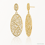 14K Oval Dangle Earrings - Lifestyle View
