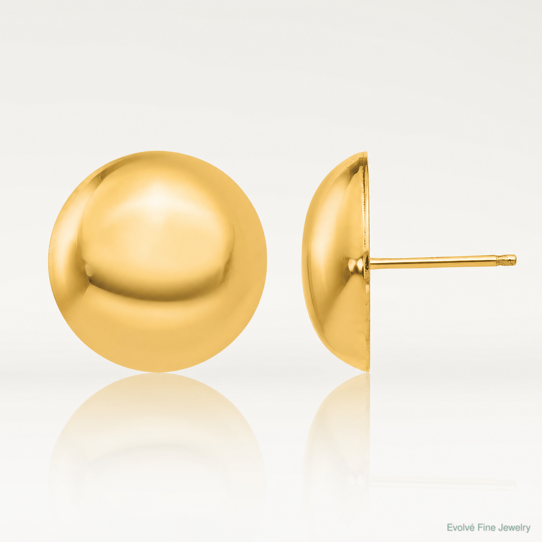 14k 15.50mm Button Post Earrings - Lifestyle View