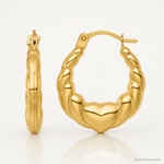 14k Polished Hearts Hoop Earrings - Lifestyle View