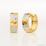 14k 5mm Diamond-cut Rhodium Hoop Earrings - Lifestyle View