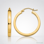 14k 2x3mm Square Tube Hoops - Lifestyle View