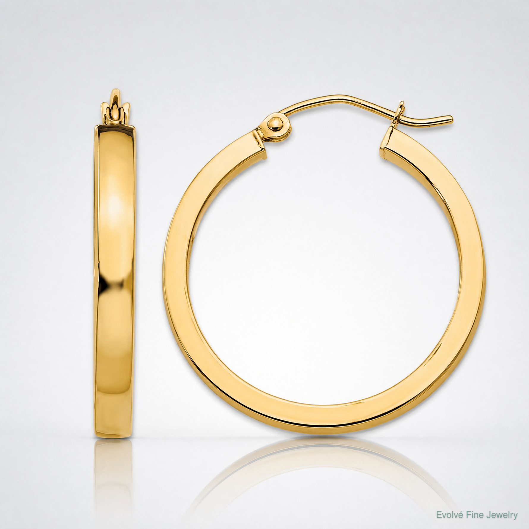 14k 2x3mm Square Tube Hoops - Lifestyle View