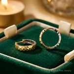 14k Two-tone Textured Hinged Hoop Earrings - Lifestyle View