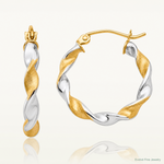 14K White Gold & Rhodium 2.0mm Twisted Hoop Earrings - Lifestyle View