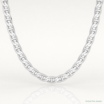 14k White Gold 3mm Concave Anchor Chain - Lifestyle View