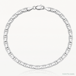 14k White Gold 3.75mm Concave Anchor Chain - Lifestyle View