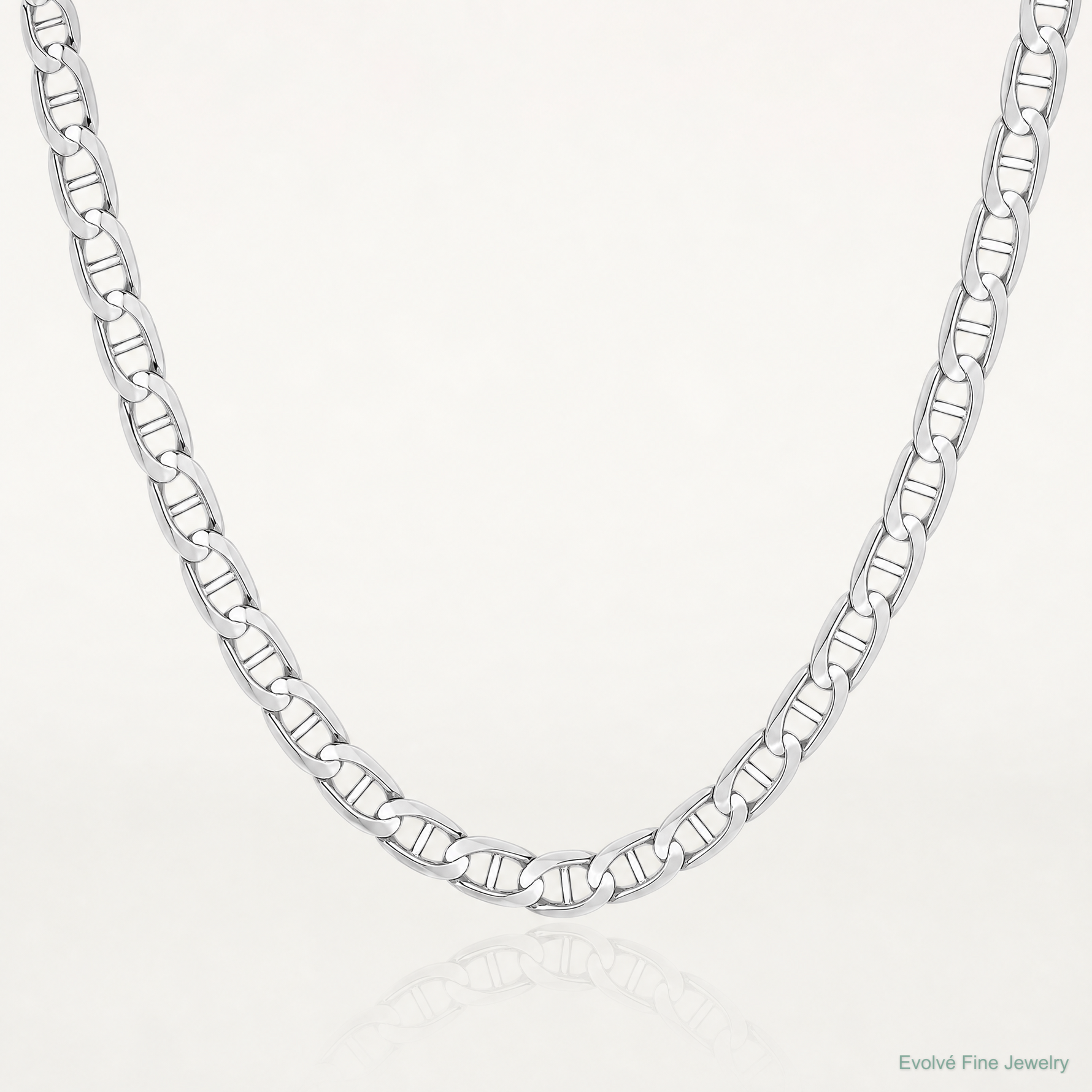 14k White Gold 4.5mm Concave Anchor - Lifestyle View