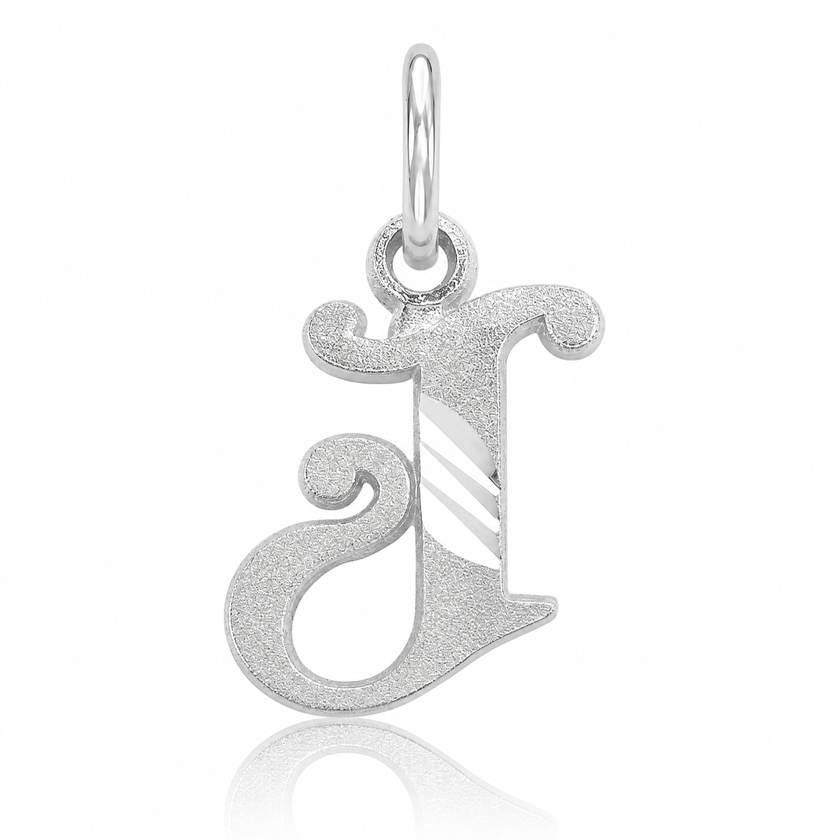 14KW Diamond-cut Letter J Initial Charm - Lifestyle View