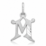 14KW Diamond-cut Letter M Initial Charm - Lifestyle View