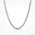14k White Gold 2.9mm Flat Beveled Curb Chain - Lifestyle View