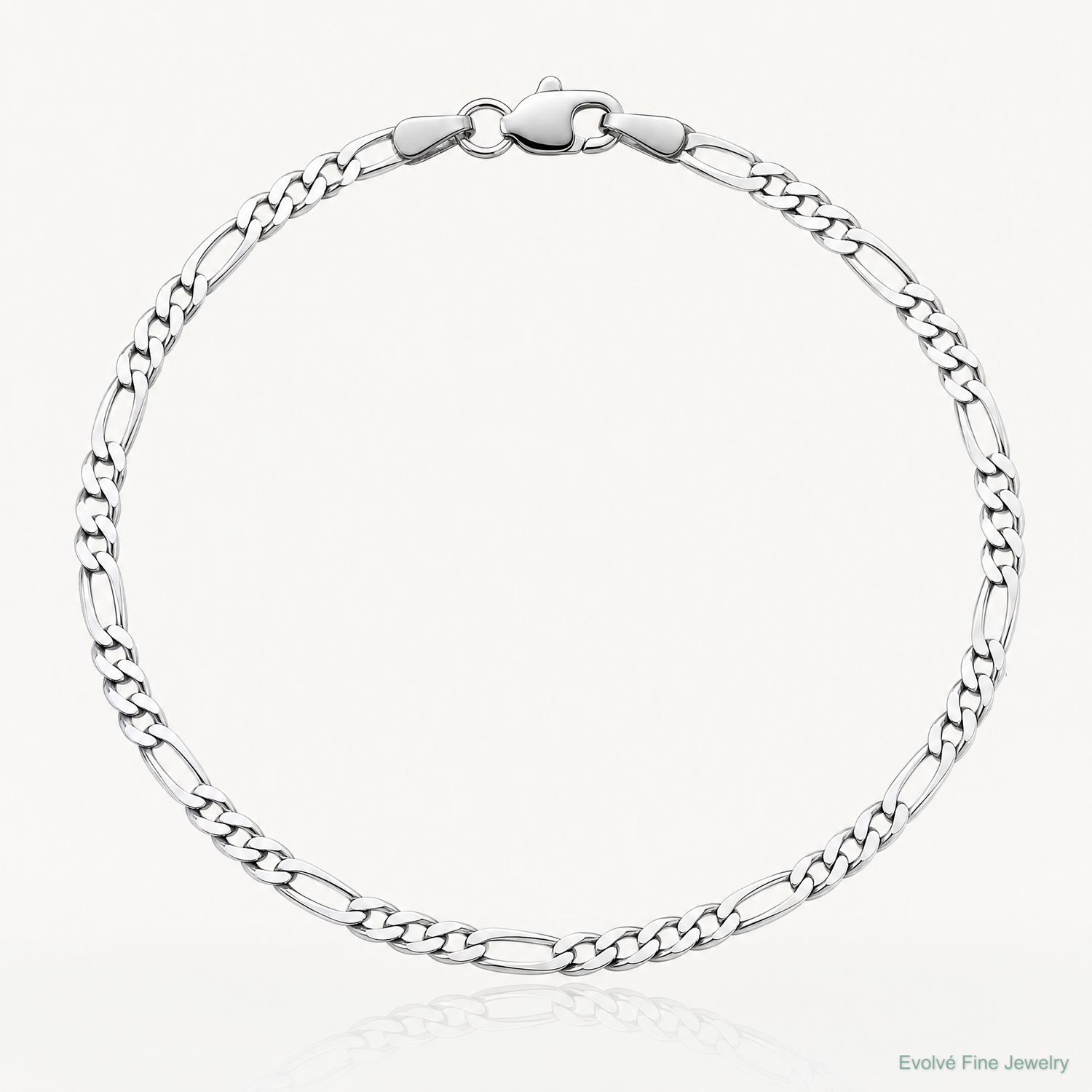 14k White Gold 2.25mm Flat Figaro Chain - Lifestyle View