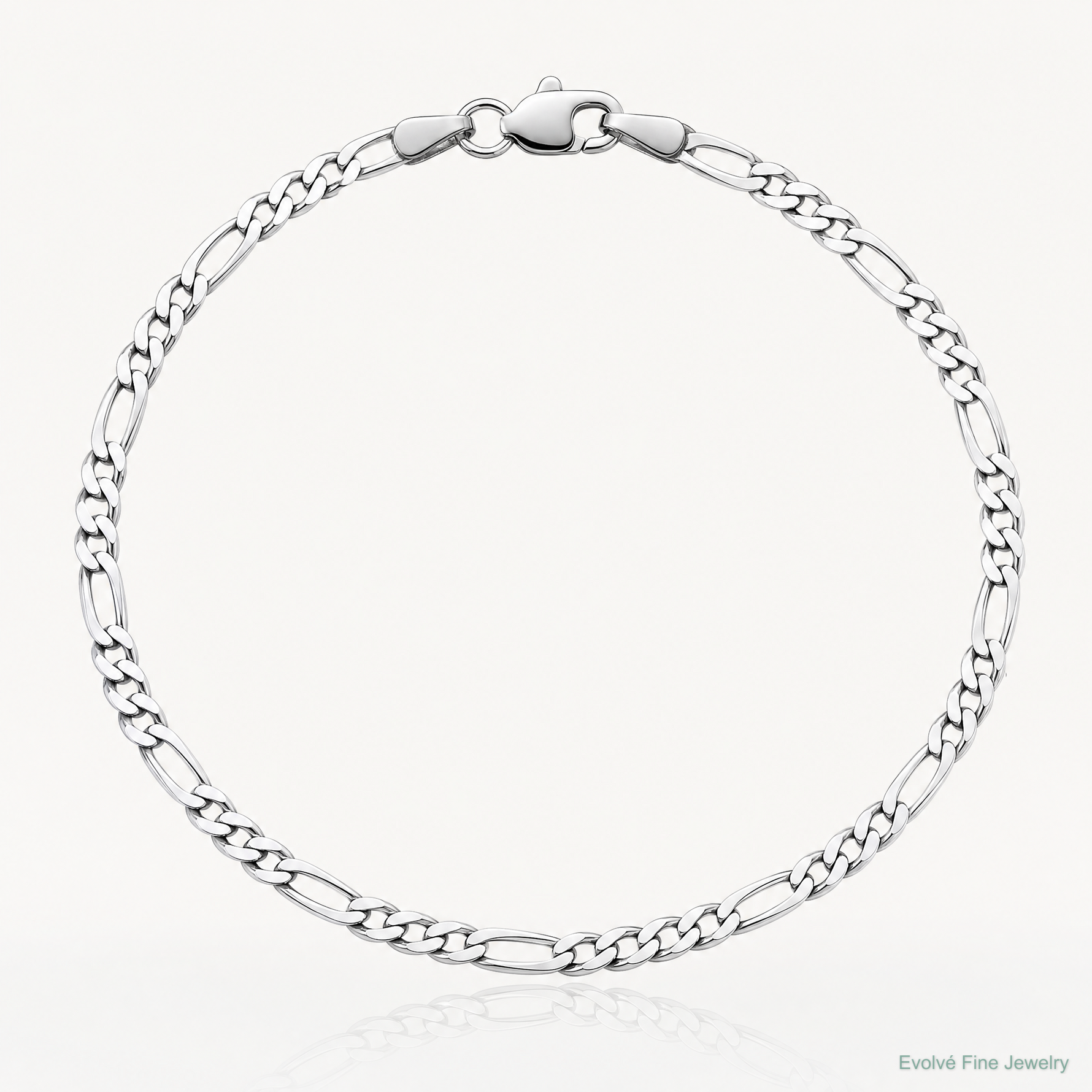 14k White Gold 2.25mm Flat Figaro Chain - Lifestyle View