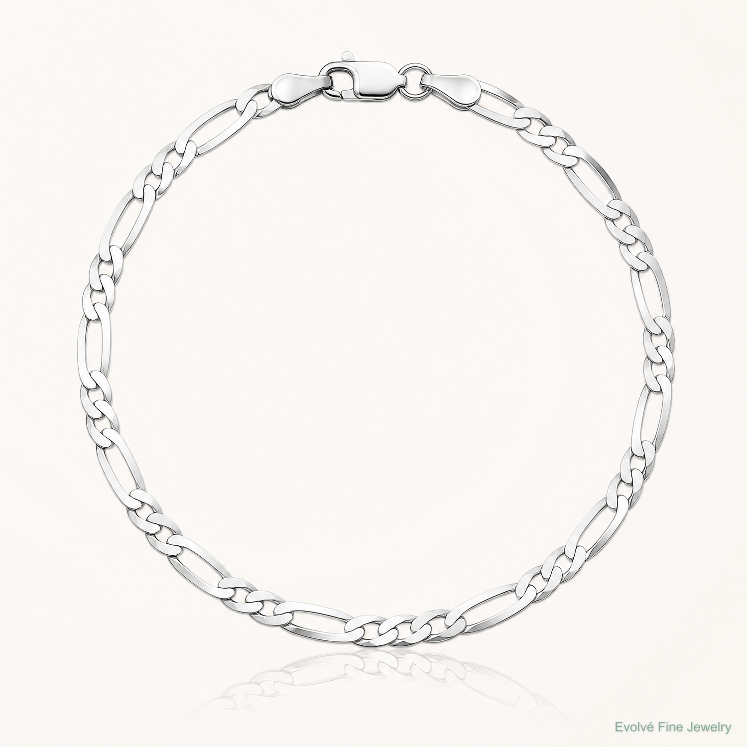 14k White Gold 2.75mm Flat Figaro Chain - Lifestyle View
