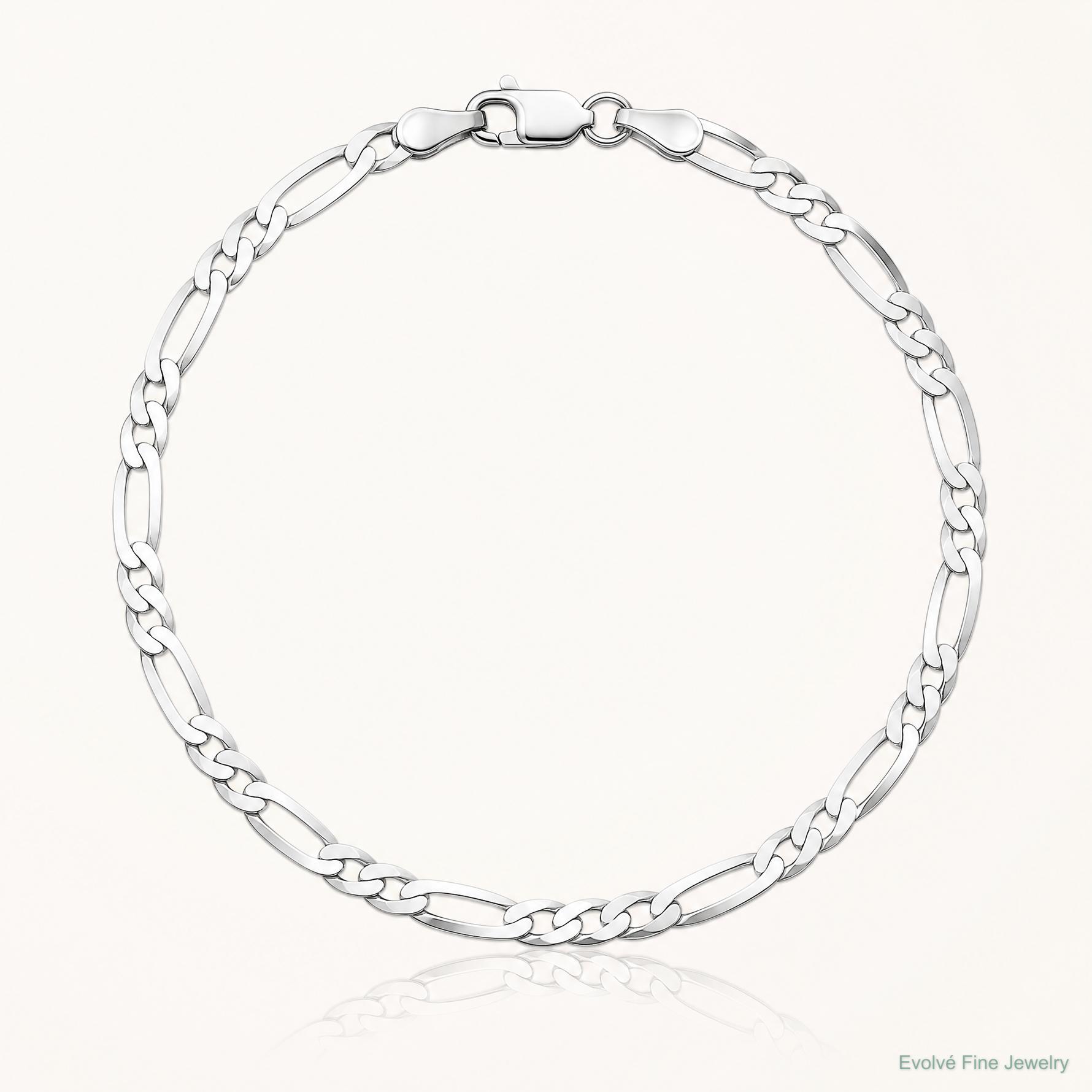 14k White Gold 2.75mm Flat Figaro Chain - Lifestyle View