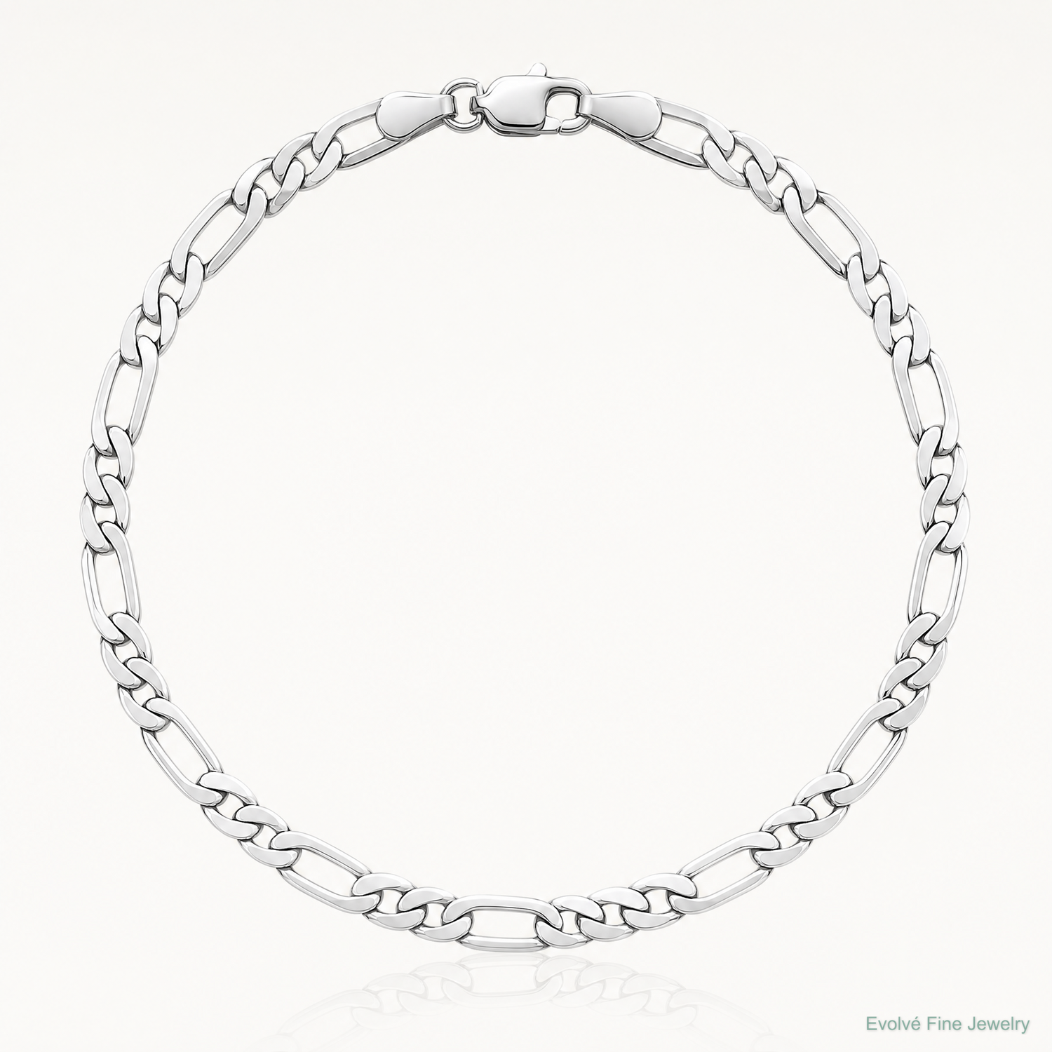 14k White Gold 3.0mm Flat Figaro Chain - Lifestyle View