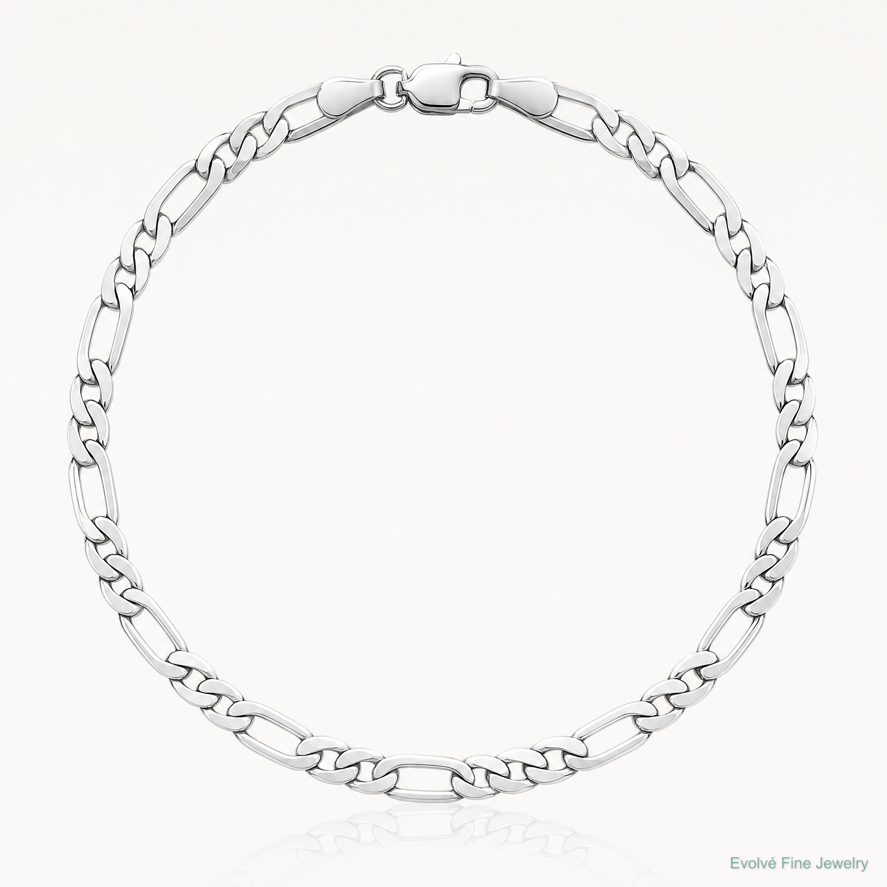 14k White Gold 3.0mm Flat Figaro Chain - Lifestyle View