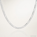 14k White Gold 4mm Flat Figaro Chain - Lifestyle View