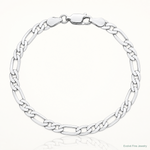 14k White Gold 4mm Flat Figaro Chain - Lifestyle View