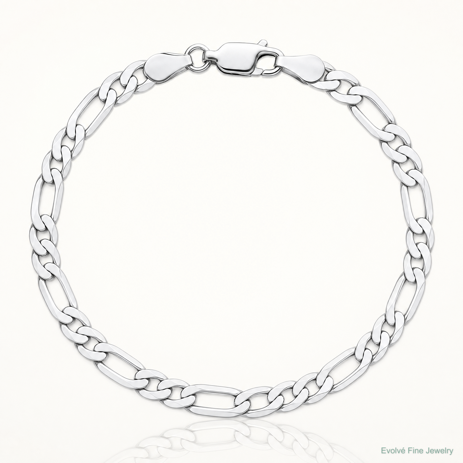 14k White Gold 4mm Flat Figaro Chain - Lifestyle View