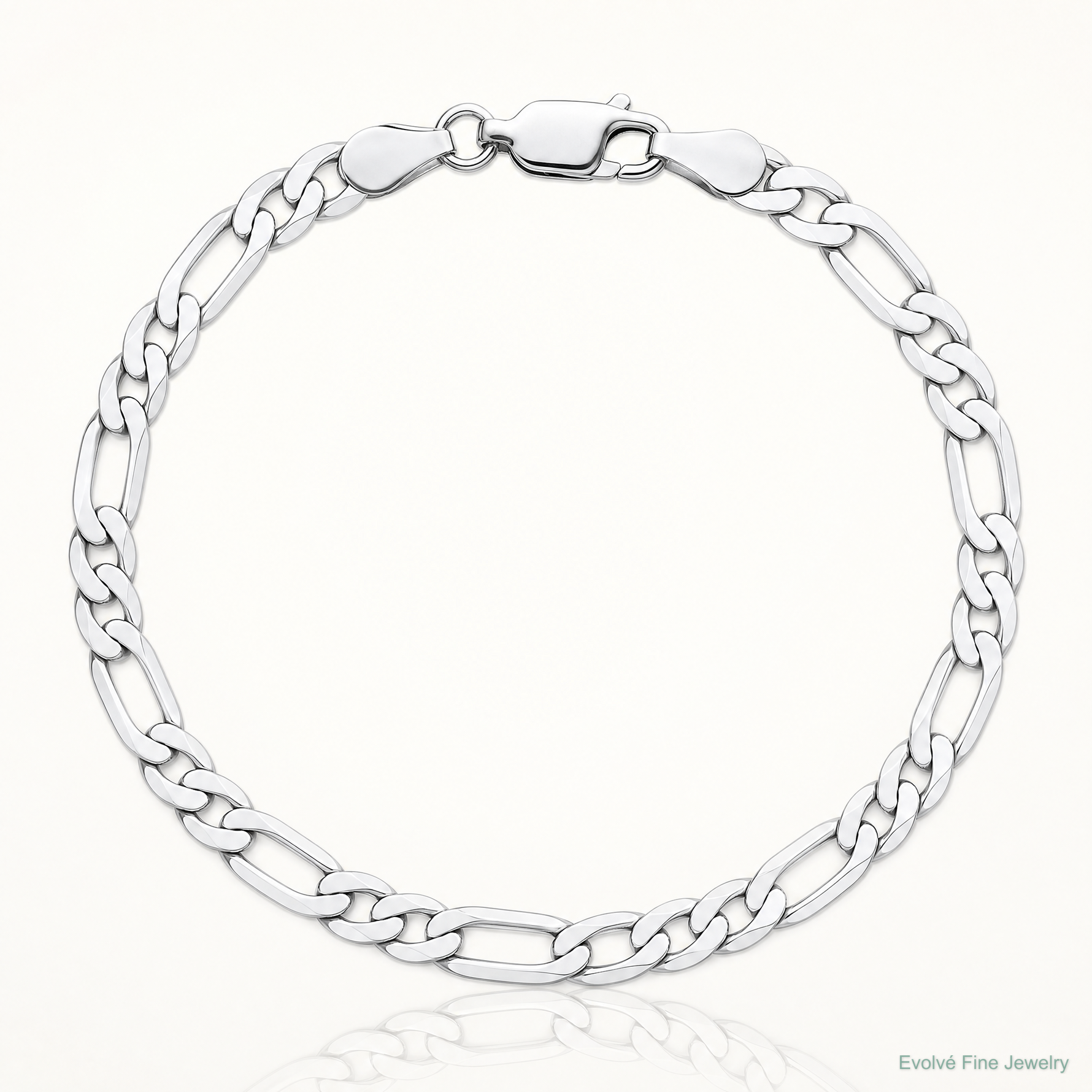 14k White Gold 4mm Flat Figaro Chain - Lifestyle View