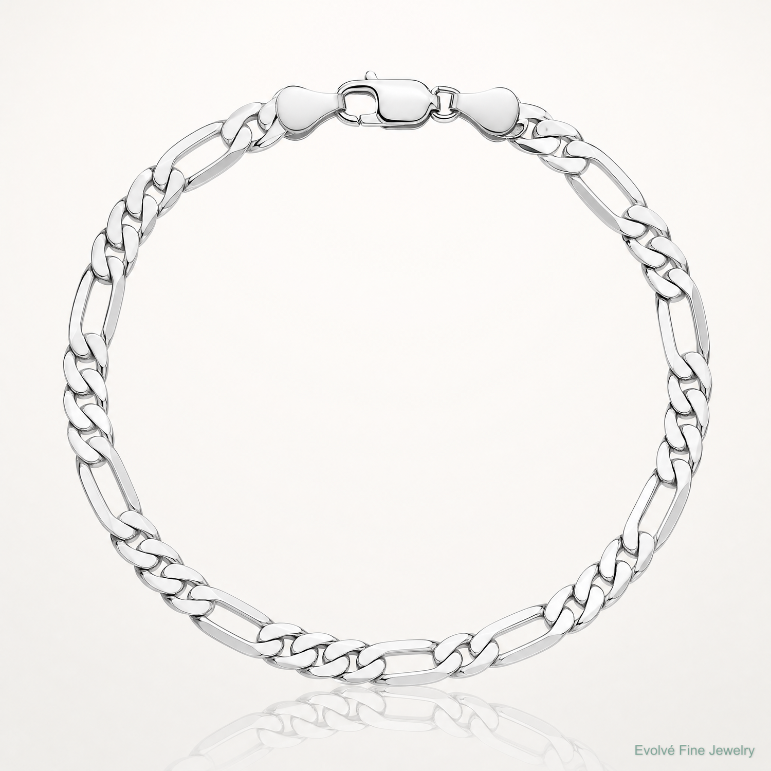 14k White Gold 4.5mm Flat Figaro Chain - Lifestyle View