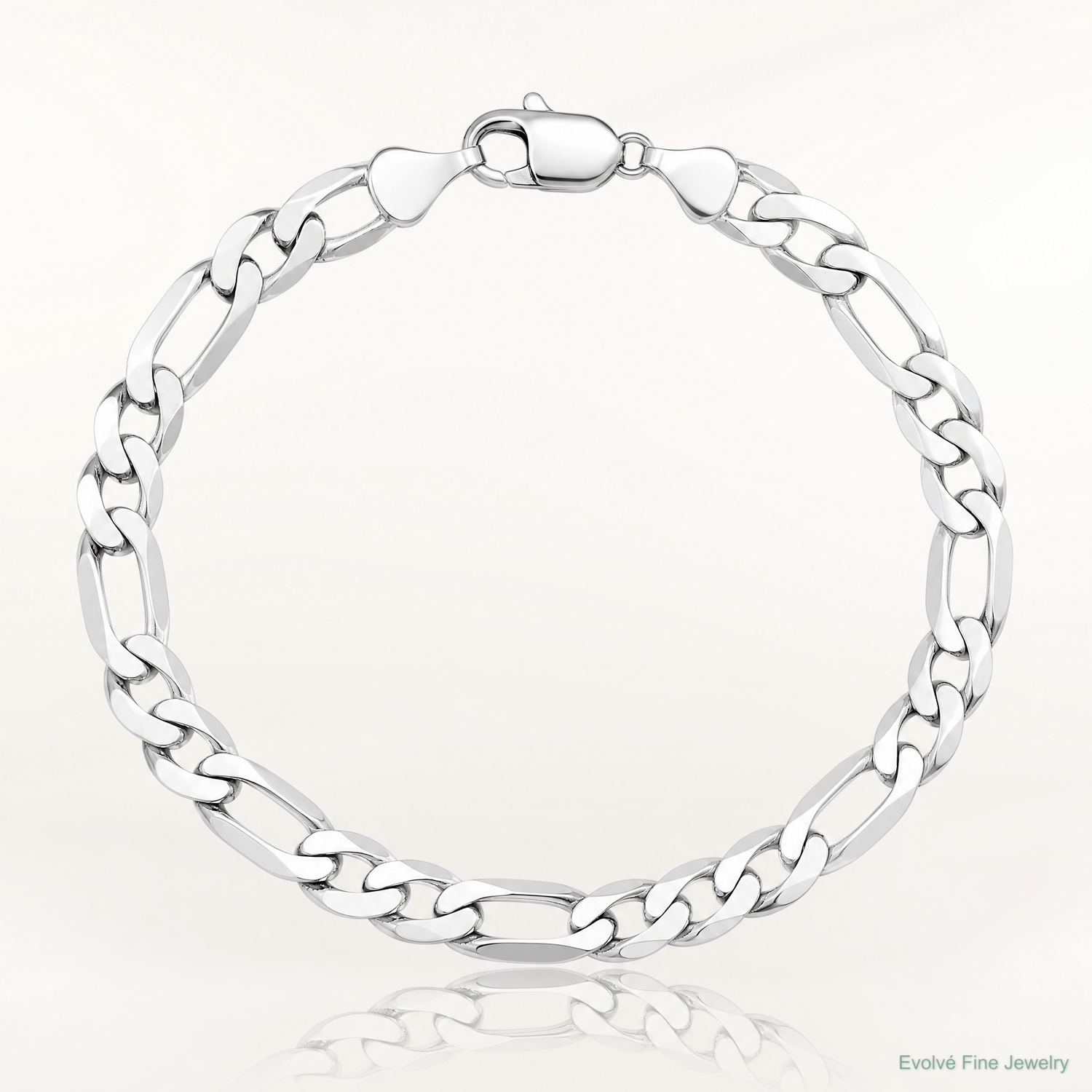 14k White Gold 5.5mm Flat Figaro Chain - Lifestyle View