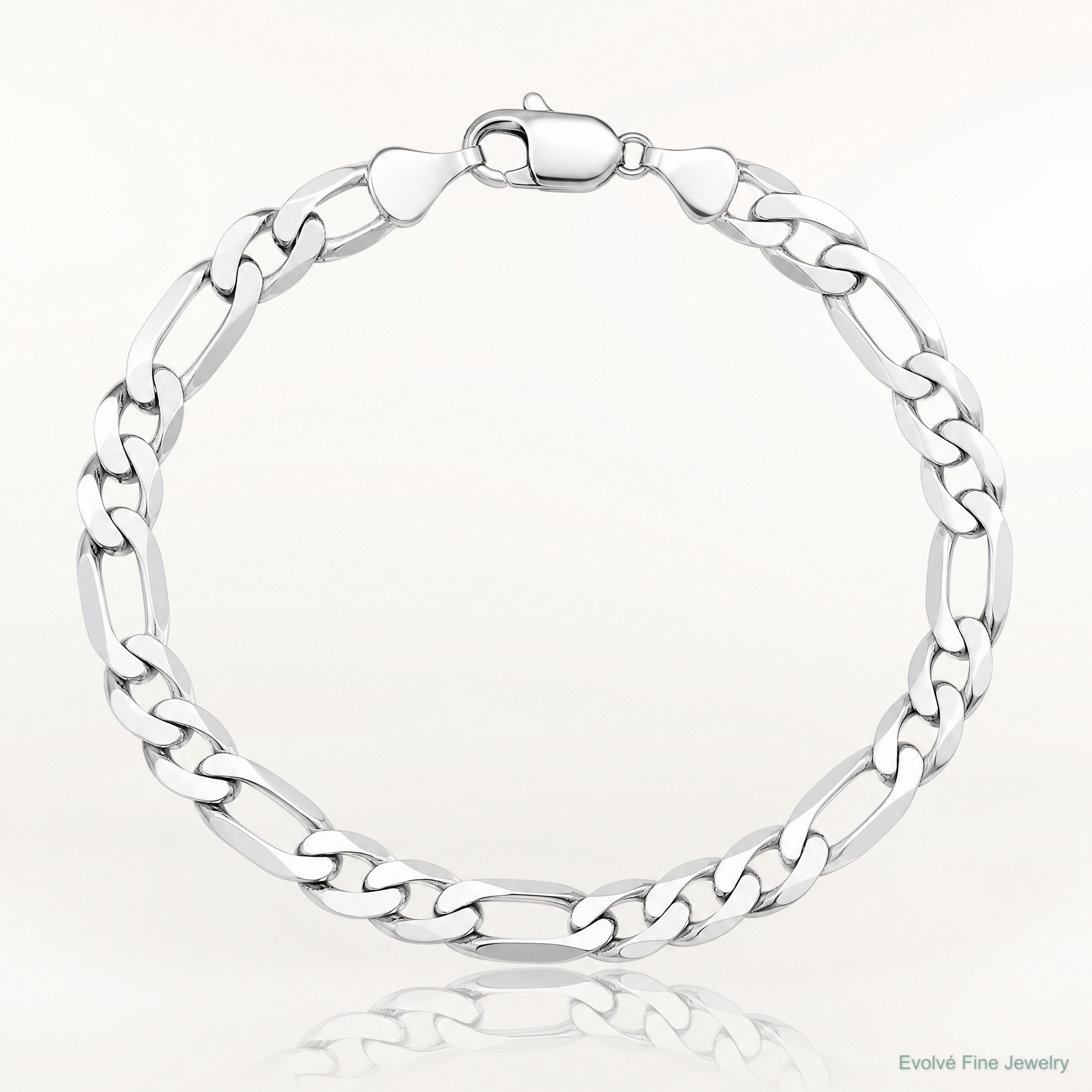 14k White Gold 5.5mm Flat Figaro Chain - Lifestyle View