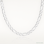 14k White Gold 6mm Flat Figaro Chain - Lifestyle View