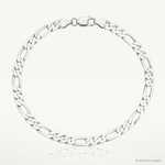 14k White Gold 6mm Flat Figaro Chain - Lifestyle View