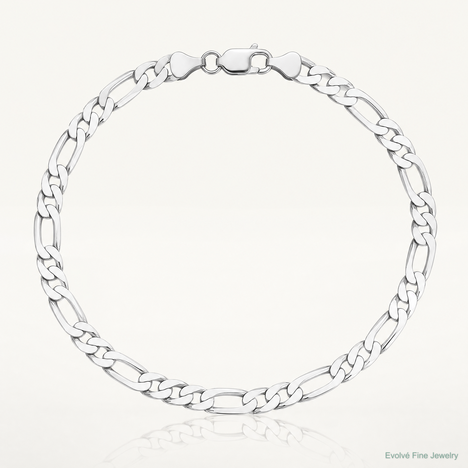 14k White Gold 6mm Flat Figaro Chain - Lifestyle View