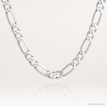 14k White Gold 7mm Flat Figaro Chain - Lifestyle View