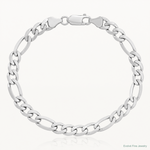 14k White Gold 7mm Flat Figaro Chain - Lifestyle View