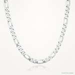 14k White Gold 7.5mm Flat Figaro Chain - Lifestyle View