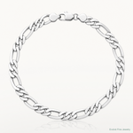 14k White Gold 7.5mm Flat Figaro Chain - Lifestyle View