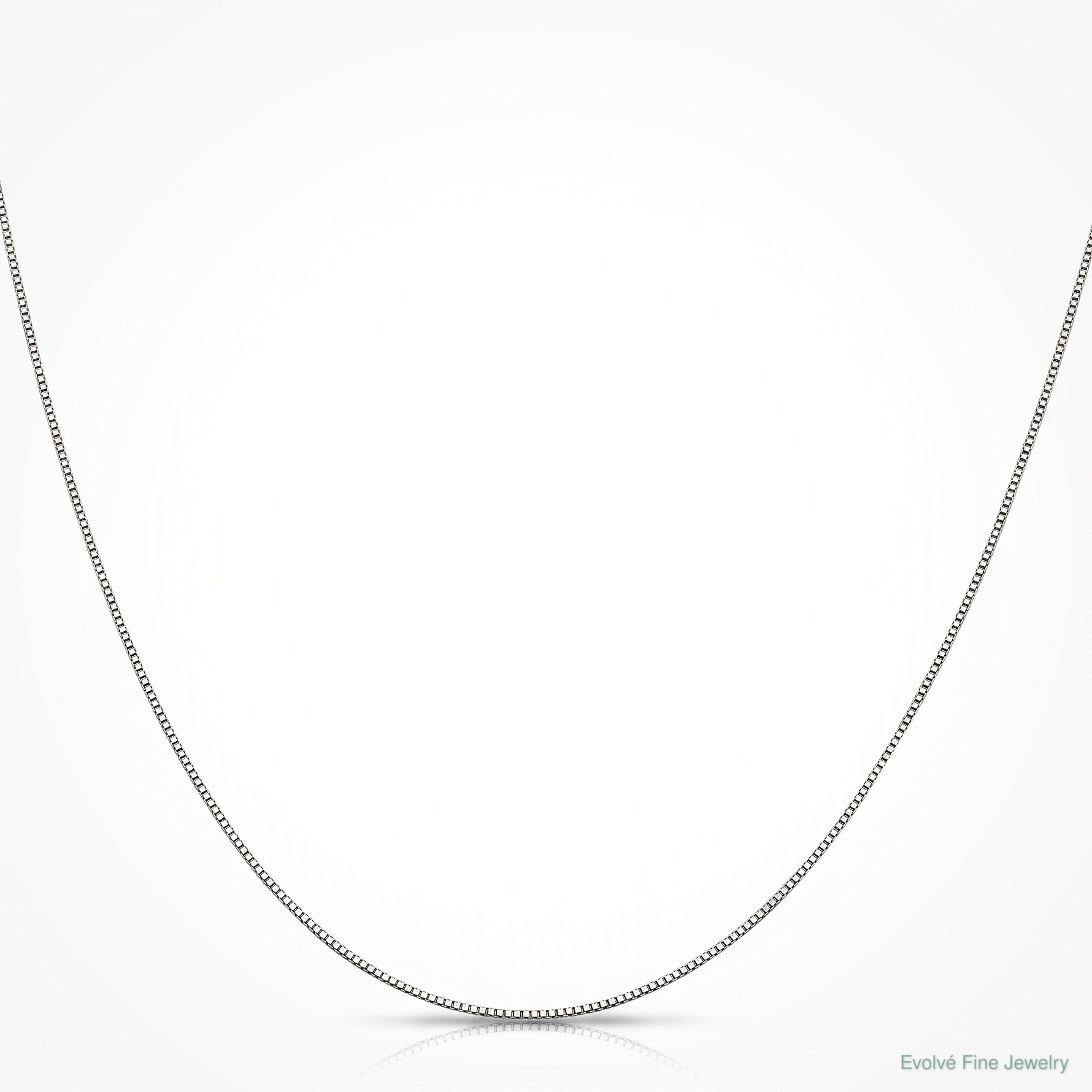 14k White Gold .7mm Box with Lobster Clasp Chain - Lifestyle View