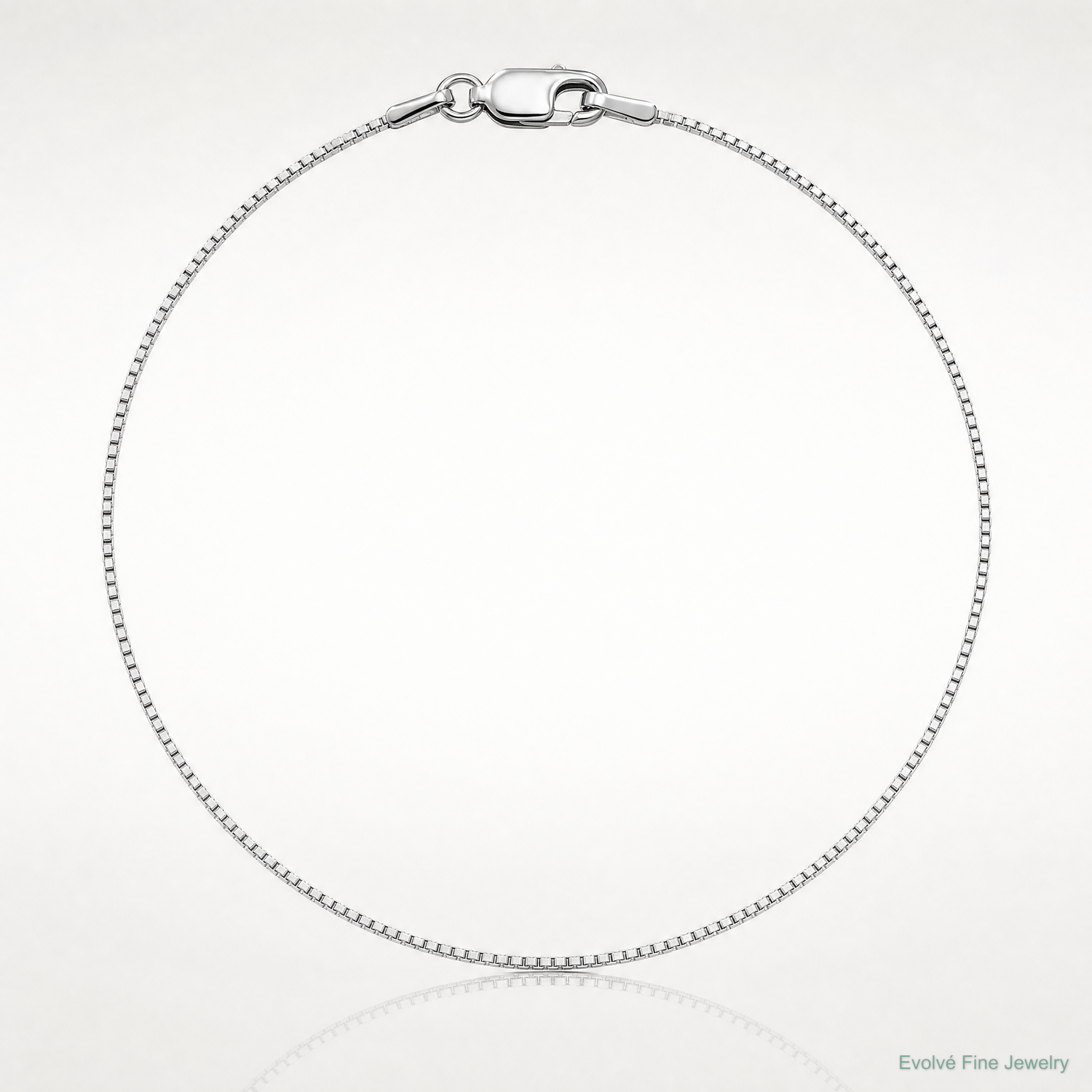 14k White Gold .95mm Box Chain - Lifestyle View