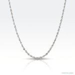 14k White Gold 2.0mm D/C Quadruple Rope Chain - Lifestyle View