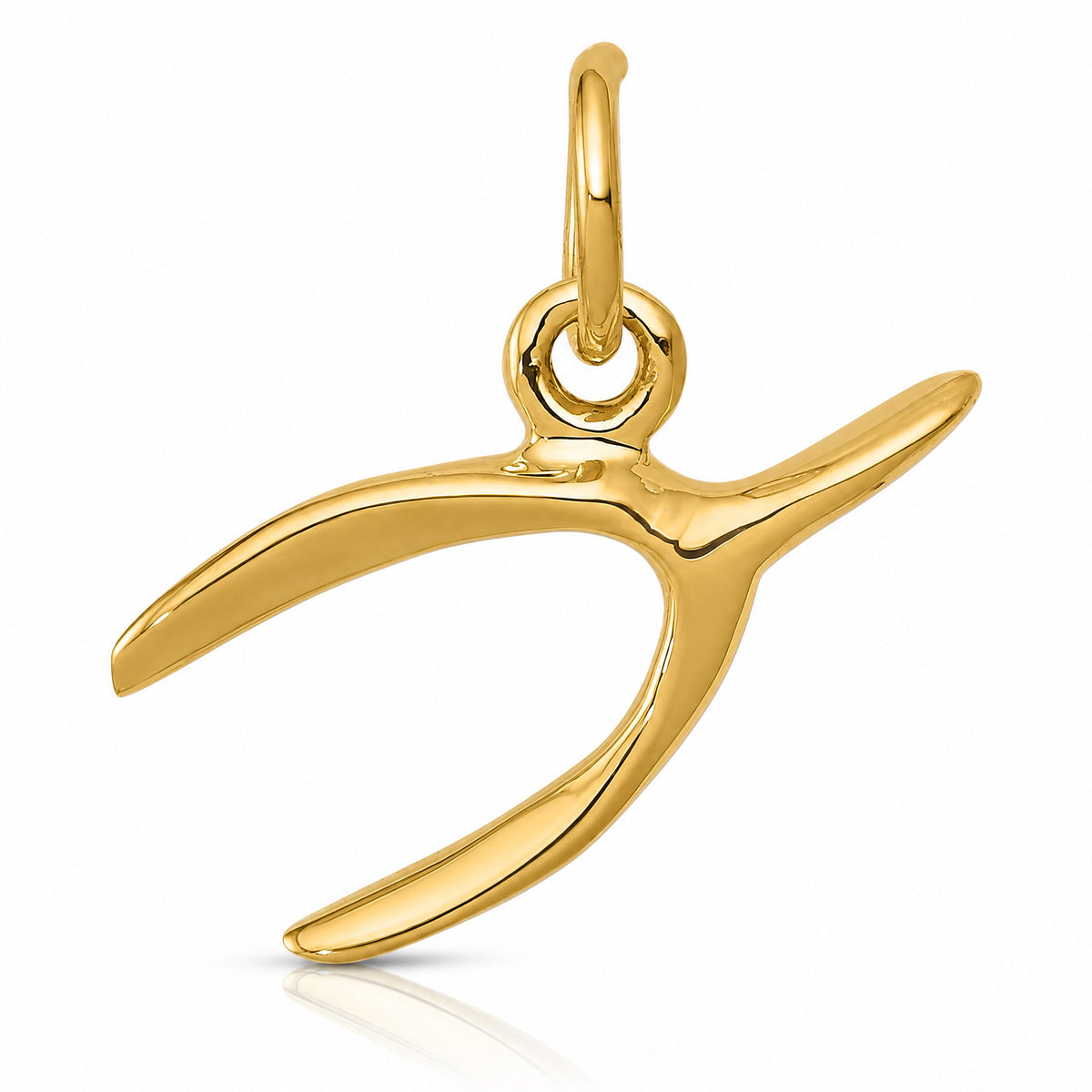 14k Wishbone Charm - Lifestyle View